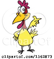 Poster, Art Print Of Cartoon Chicken Pointing