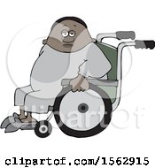 Poster, Art Print Of Cartoon Black Man In A Wheelchair
