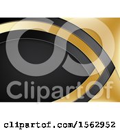 Clipart Of A Gold And Black Abstract Background Royalty Free Vector Illustration