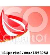 Clipart Of A Red And White Cupcake Over Gradient Royalty Free Vector Illustration