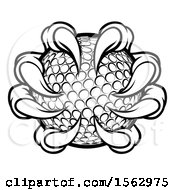 Clipart Of A Black And White Monster Or Eagle Claws Grabbing A Golf Ball Royalty Free Vector Illustration