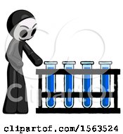 Poster, Art Print Of Black Little Anarchist Hacker Man Using Test Tubes Or Vials On Rack