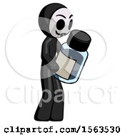 Poster, Art Print Of Black Little Anarchist Hacker Man Holding Glass Medicine Bottle