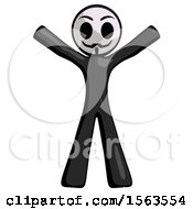 Poster, Art Print Of Black Little Anarchist Hacker Man Surprise Pose Arms And Legs Out
