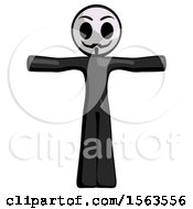 Poster, Art Print Of Black Little Anarchist Hacker Man T-Pose Arms Up Standing