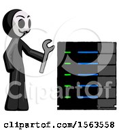 Poster, Art Print Of Black Little Anarchist Hacker Man Server Administrator Doing Repairs