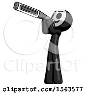 Poster, Art Print Of Black Little Anarchist Hacker Man Thermometer In Mouth