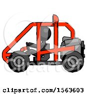 Poster, Art Print Of Black Little Anarchist Hacker Man Riding Sports Buggy Side View