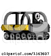 Poster, Art Print Of Black Little Anarchist Hacker Man Driving Amphibious Tracked Vehicle Side Angle View