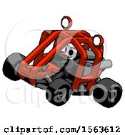 Black Little Anarchist Hacker Man Riding Sports Buggy Side Top Angle View
