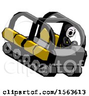 Poster, Art Print Of Black Little Anarchist Hacker Man Driving Amphibious Tracked Vehicle Top Angle View