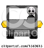 Poster, Art Print Of Black Little Anarchist Hacker Man Driving Amphibious Tracked Vehicle Front View