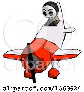 Poster, Art Print Of Black Little Anarchist Hacker Man In Geebee Stunt Plane Descending Front Angle View