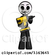 Poster, Art Print Of Black Little Anarchist Hacker Man Holding Large Drill