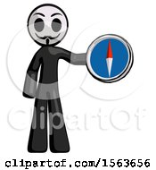 Poster, Art Print Of Black Little Anarchist Hacker Man Holding A Large Compass