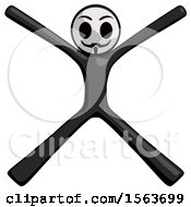 Black Little Anarchist Hacker Man With Arms And Legs Stretched Out