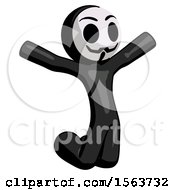 Poster, Art Print Of Black Little Anarchist Hacker Man Jumping Or Kneeling With Gladness