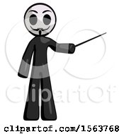 Poster, Art Print Of Black Little Anarchist Hacker Man Teacher Or Conductor With Stick Or Baton Directing