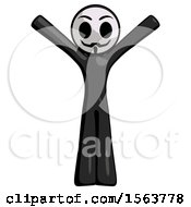 Black Little Anarchist Hacker Man With Arms Out Joyfully