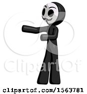 Poster, Art Print Of Black Little Anarchist Hacker Man Presenting Something To His Right