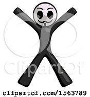 Black Little Anarchist Hacker Man Jumping Or Flailing by Leo Blanchette