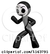 Black Little Anarchist Hacker Man Martial Arts Defense Pose Left by Leo Blanchette