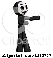 Poster, Art Print Of Black Little Anarchist Hacker Man Presenting Something To His Left