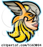 Poster, Art Print Of Valkyrie Mascot Face In Profile