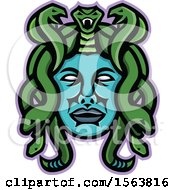 Poster, Art Print Of Snake Haired Medusa Gorgon Mascot Head