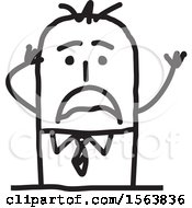 Clipart Of A Stressed Stick Man Royalty Free Vector Illustration