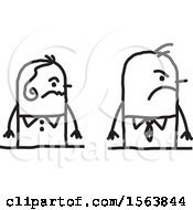 Clipart Of A Mad Or Mean Stick Couple Royalty Free Vector Illustration