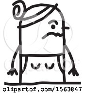 Clipart Of A Mad Or Mean Stick Woman Royalty Free Vector Illustration