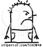 Clipart Of A Mad Or Mean Stick Man Royalty Free Vector Illustration by NL shop