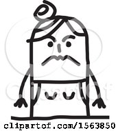 Clipart Of A Mad Or Mean Stick Woman Royalty Free Vector Illustration by NL shop