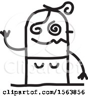 Clipart Of A Drunk Stick Woman Royalty Free Vector Illustration