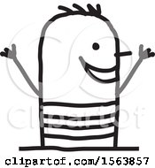 Clipart Of A Cheering Summer Man Royalty Free Vector Illustration by NL shop