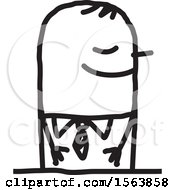 Clipart Of A Pleasant Stick Man Royalty Free Vector Illustration