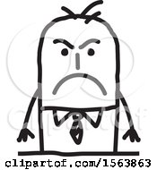 Clipart Of A Mad Or Mean Stick Man Royalty Free Vector Illustration by NL shop