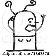 Clipart Of A Stressed Stick Woman Royalty Free Vector Illustration