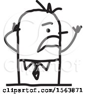 Clipart Of A Stressed Stick Man Royalty Free Vector Illustration
