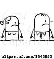 Clipart Of A Mad Stick Couple Royalty Free Vector Illustration