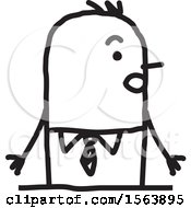 Clipart Of A Surprised Stick Man Royalty Free Vector Illustration