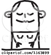 Clipart Of A Nervous Stick Woman Royalty Free Vector Illustration