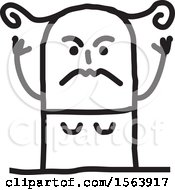Clipart Of A Furious Stick Woman Royalty Free Vector Illustration