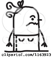 Clipart Of A Mad Or Mean Stick Woman Royalty Free Vector Illustration