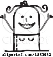 Clipart Of A Cheering Summer Woman Royalty Free Vector Illustration