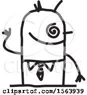 Clipart Of A Drunk Stick Man Royalty Free Vector Illustration