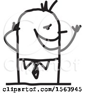 Clipart Of A Gushing Stick Man Royalty Free Vector Illustration