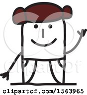 Clipart Of A Happy Stick Spanish Man Royalty Free Vector Illustration