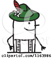 Clipart Of A Happy Stick German Man Royalty Free Vector Illustration